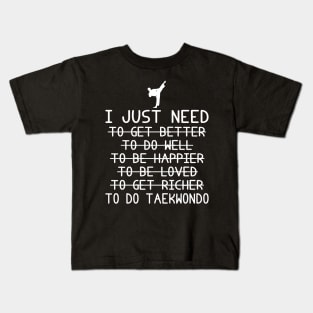 Unlocking the Path to Happiness, Love, Wealth, and Taekwondo with a Twist! Kids T-Shirt